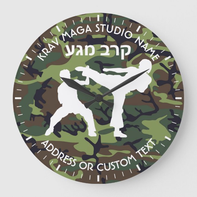 Besitzer des israelischen Kampfsystems Krav Maga S Große Wanduhr (Vorderseite)
