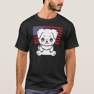 Besitzer des maltesischen Hundes 4. Juli Patriotic T-Shirt