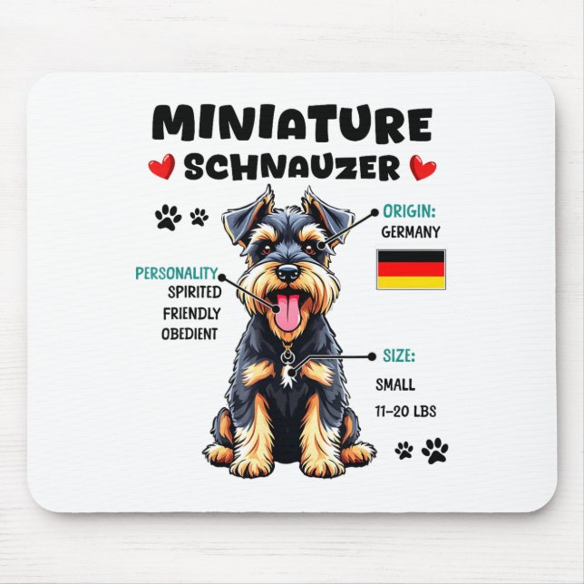 Besitzer eines Miniature Schnauzers Lustiger Minia Mousepad (Vorne)