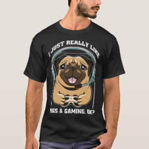 Besitzer eines Mops bezaubernder Mops beim Spielen T-Shirt