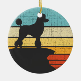 Besitzer eines Poodles Retro Vintage 60er 70er Hu Keramik Ornament