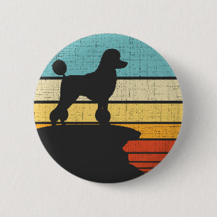 Besitzer eines Pudels Retro Vintage 60er 70er Hun Button