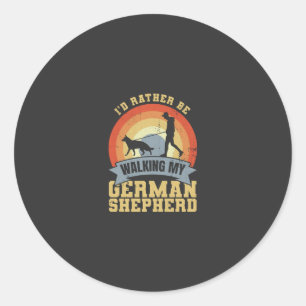 Besitzer von Vintage-Deutschen Schäferhunden sagt Runder Aufkleber