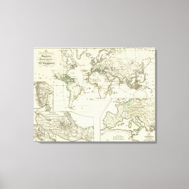 Besitzungen der Spanier Leinwanddruck (Vorderseite)