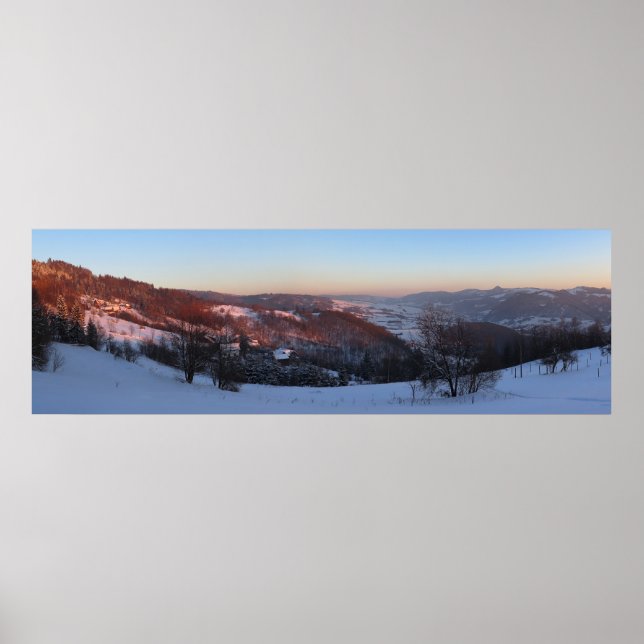 Beskid Sądecki Sunset panorama Poster (Vorne)