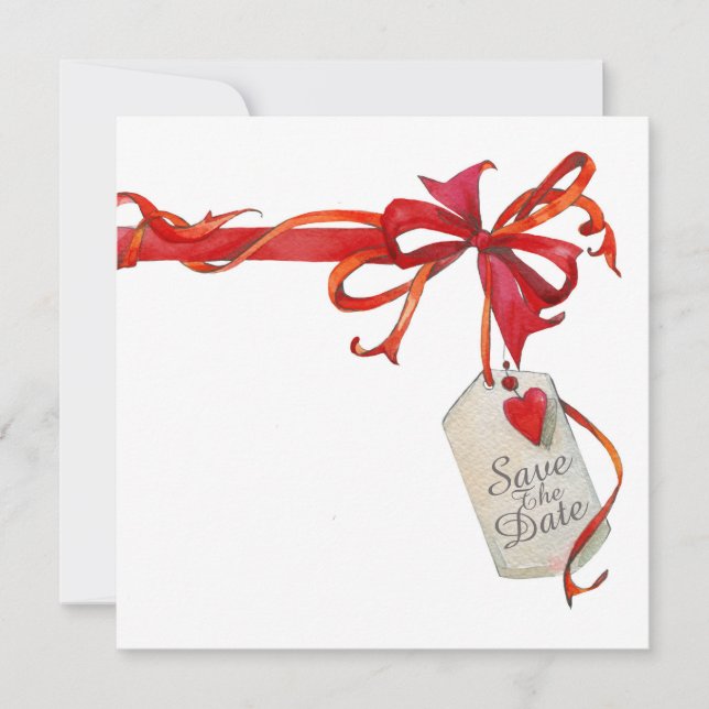 Besondere Anlass Rote Schleife und Rose Einladung (Vorderseite)