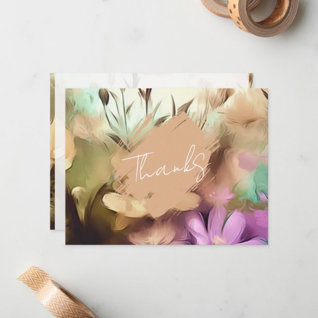 Besondere Blumendankkarte Mitteilungskarte (Vorderseite/Rückseite Beispiel)