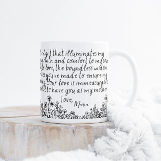 Besondere Botschaft für Mama, Dankbarkeit Tasse