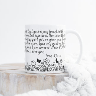 Besondere Botschaft für Mama, Dankbarkeit Tasse