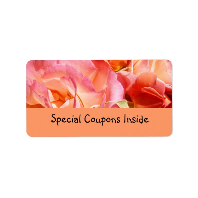 Besondere Coupons Inside Etiketten Rosa orangefarb Adressaufkleber (Vorne)