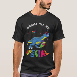 Besondere Dinosaurier-Farbenrätsel - Autismus bewu T-Shirt