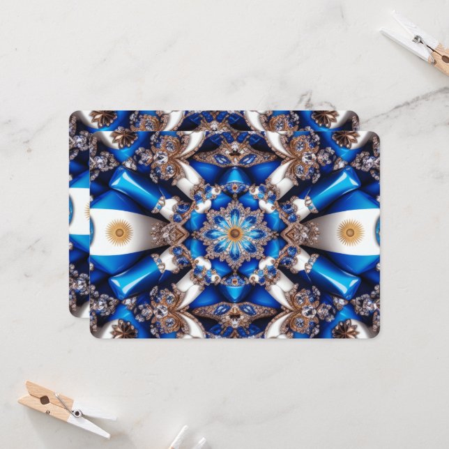 Besondere Einladungen mit argentinischem Design (Vorderseite/Rückseite Beispiel)