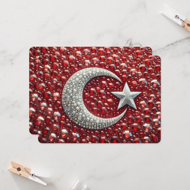 Besondere Einladungen mit türkischem Design (Vorderseite/Rückseite Beispiel)