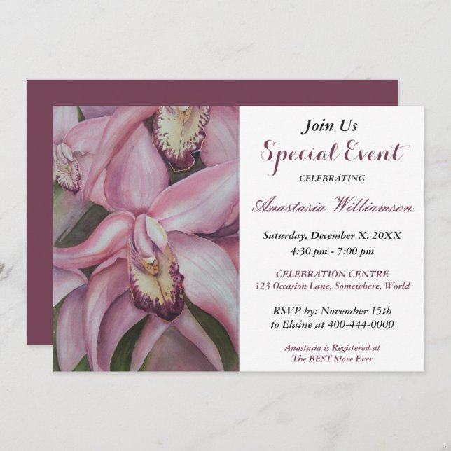 BESONDERE EREIGNISMÄSSIGUNG EINLADUNG (Vorne/Hinten)