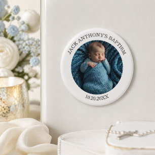 Besondere Foto-Jungen-Taufe-Begünstigung Magnet