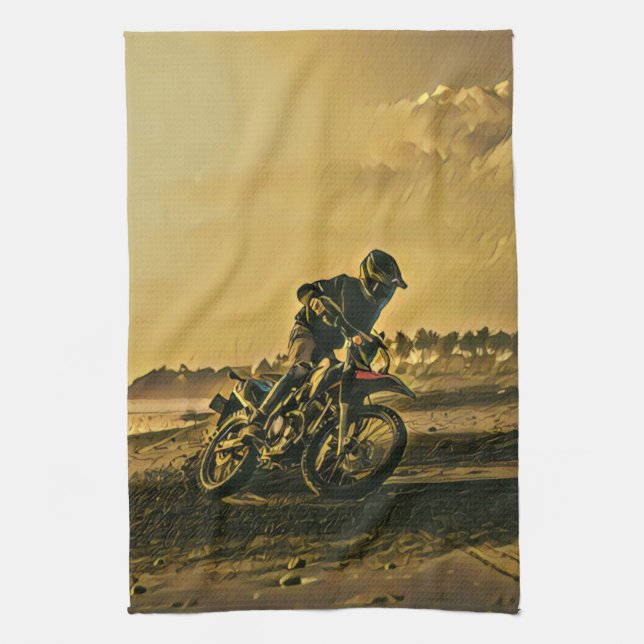 Besondere Geschenke für Motorradfahrer Geschirrtuch (Vertikal)