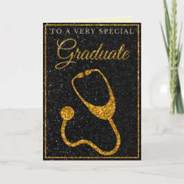 Besondere Graduate Gold Glitzer Doctor Card Karte
