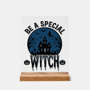 Besondere Hexen Halloween Vintage Gravur Design_1 Acrylschild