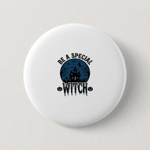 Besondere Hexen Halloween Vintage Gravur Design_1 Button