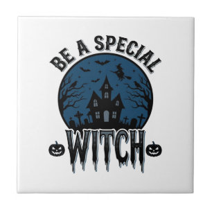 Besondere Hexen Halloween Vintage Gravur Design_1 Fliese