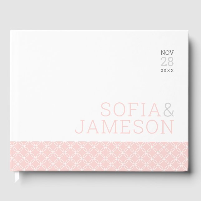 BESONDERE KEEPSAKE einfache moderne Art rot Rosa Gästebuch (Vorderseite)