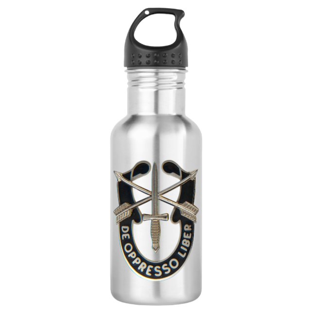 Besondere Kräfte Edelstahlflasche (Vorderseite)