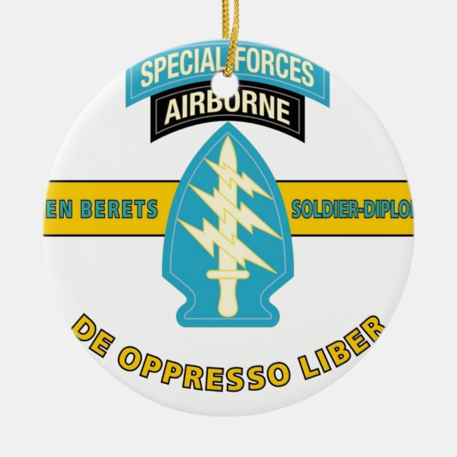 BESONDERE KRÄFTE IM FLUGZEUG "DE OPPRESSO LIBER" KERAMIK ORNAMENT (Vorne)