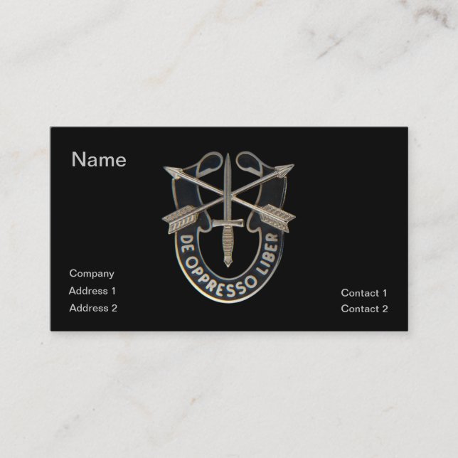 Besondere Kräfte Visitenkarte (Vorderseite)