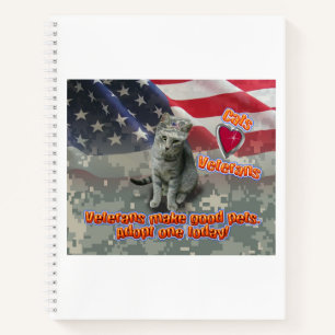 Besondere Kunstwerke - Katzen Liebe Veteranen Notizbuch