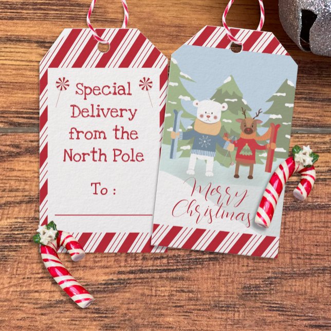 Besondere Liefermarken für Polarbären und Rentiere Geschenkanhänger (Von Creator hochgeladen)