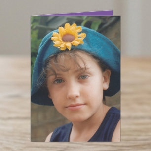 Besondere Nichte lila weiße Foto-Geburtstagsfeier Karte