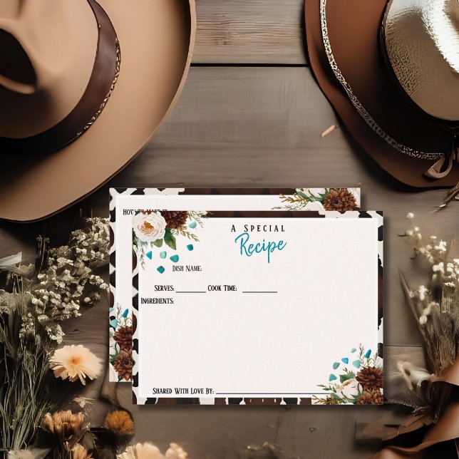 Besondere Rezept Wildblumen Türkisfarbene Stones K RSVP Karte (Special Recipe Wildflowers Turquoise Stones Card)