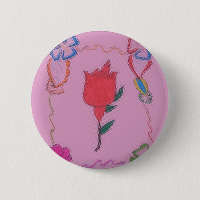 Besondere Rose Niedlich Baby Rosa Farben Button (Vorderseite)