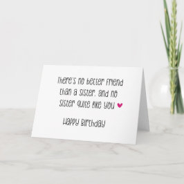 Besondere Schwester Birthday Card Karte