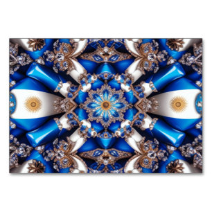 Besondere Tischkarte mit argentinischen Farben Tischnummer