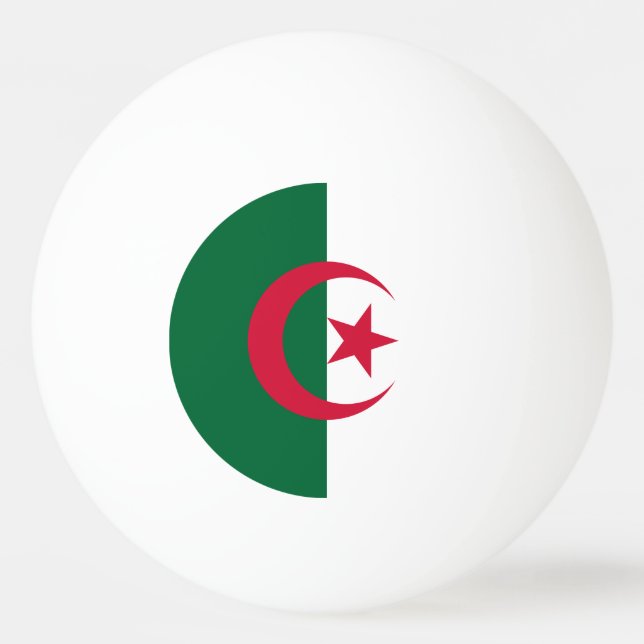 Besondere Tischtennisball mit Flagge Algeriens (Rückseite)