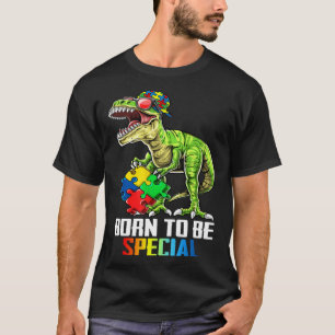 Besondere Trex-Puzzle-Dino-Jungs Autismus-Bewussts T-Shirt