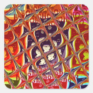 Besondere Weihnachtsfarben Snow Santa HoHoho Kunst Quadratischer Aufkleber