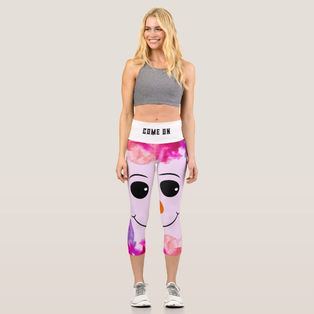 Besondere Yoga-Leggings Capri Leggings (Vorderseite)