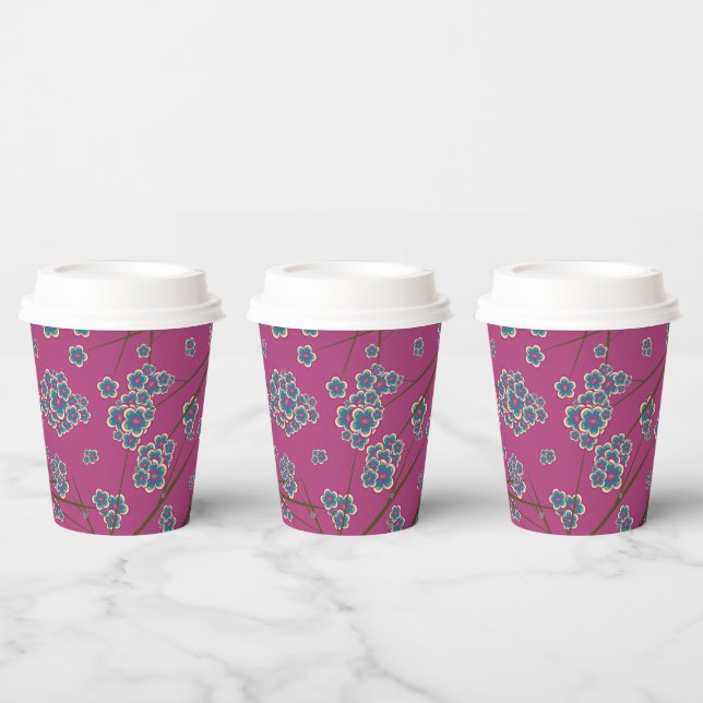 Besondere Zweige 8oz. Boysenberry Paper Cups Pappbecher (Multi)