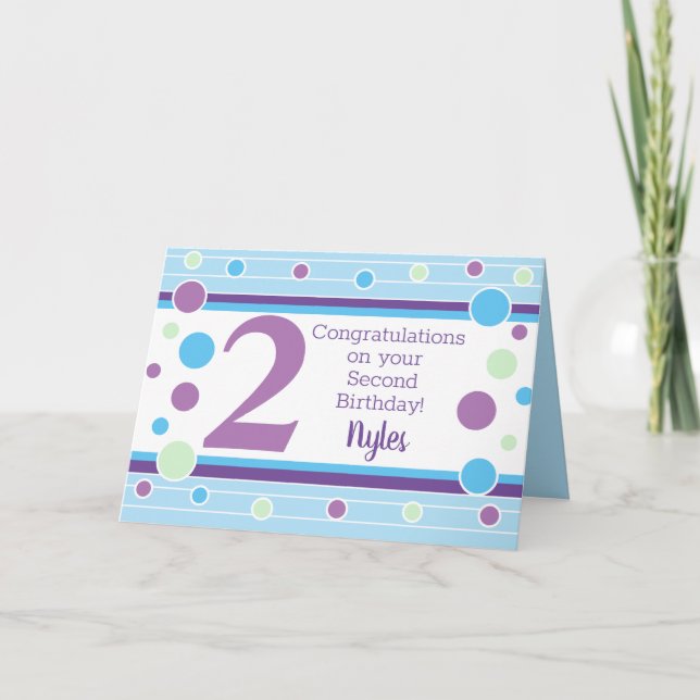 Besondere zweite Geburtstagskarte Personalisiert! Karte (Vorderseite)