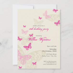 BESONDERER ANLASS LÄDT: EIN: Schmetterlinge 4P Einladung
