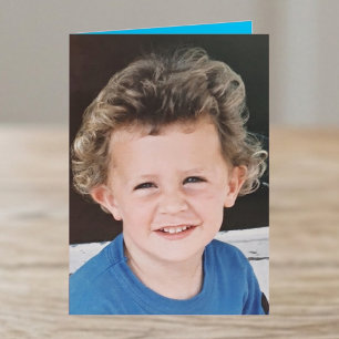 Besonderer Neffe blau weißes Foto Geburtstag Karte