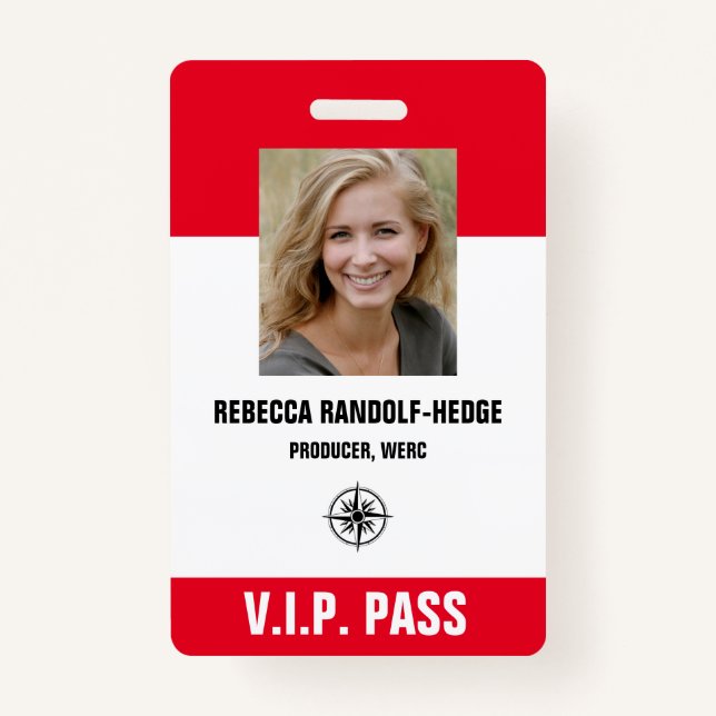 BESONDERES EREIGNIS V.I.P. PASS - Foto I.D. Ausweis (Vorderseite)