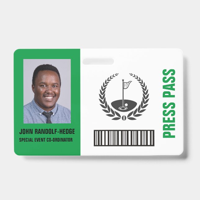 BESONDERES GOLF EVENT SECURITY ABZEICHEN AUSWEIS (Vorderseite)