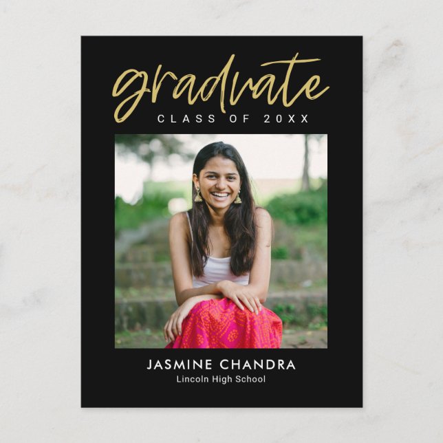 Besonders Coole bearbeitbare Abschluss-Postkarte Postkarte (Vorderseite)