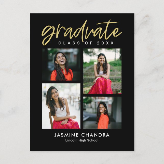 Besonders Coole bearbeitbare Abschluss-Postkarte Postkarte (Vorderseite)