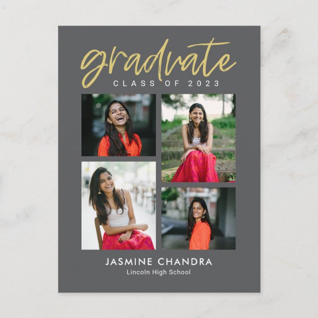 Besonders Coole bearbeitbare Abschluss-Postkarte Postkarte (Vorderseite)