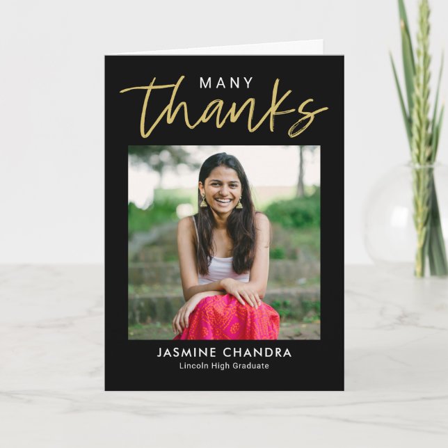 Besonders Coole Editable Color Abschluss Vielen Da Dankeskarte (Vorderseite)