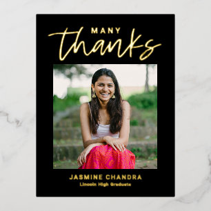 Besonders Coole FOIL Vielen Dank Postcard Folien Feiertagspostkarte